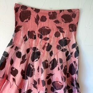 LAPIS PLEATED BODICE BOHO DRESS / SKIRT IN SHADES OF PINK & GRAY.  ONE. SIZE